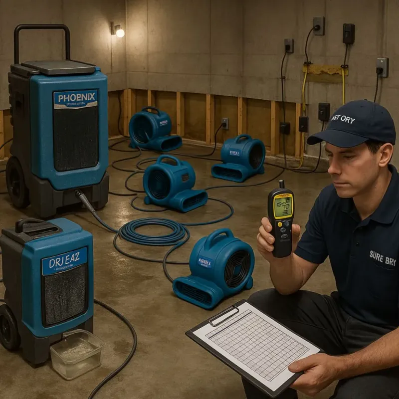 Structural Drying and Dehumidification process in Great Falls, VA